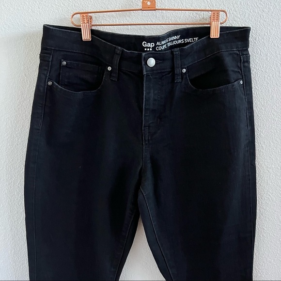 GAP Always Skinny Black Washed Denim Jeans 12 / 31 R - Picture 2 of 8